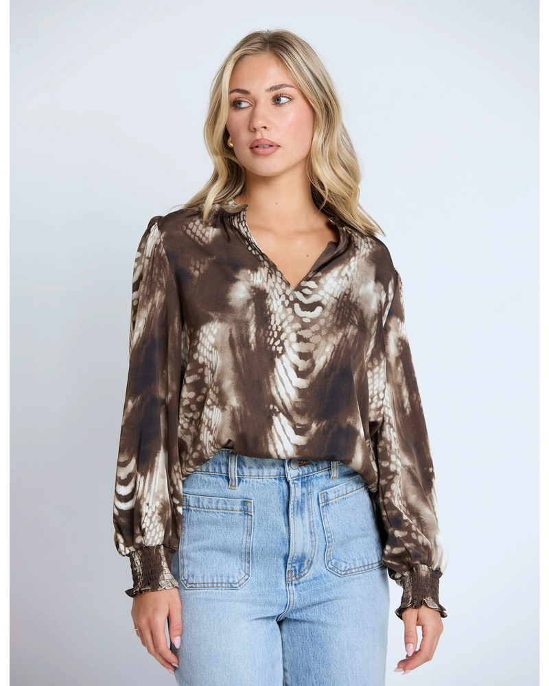 Cecily Blouse/ Brown Python