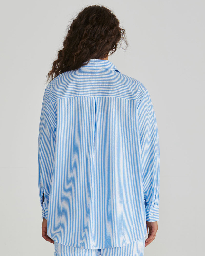 Alani Shirt / Blue White Stripe