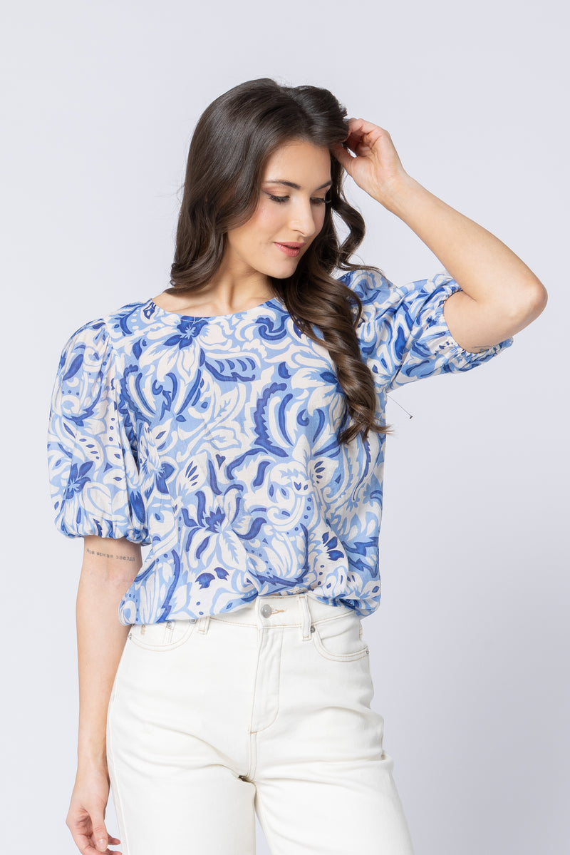 Relaxed Carefree Top / Blue Whisper