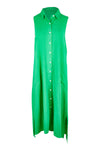 Cara Sleeveless Shirt Dress - Green