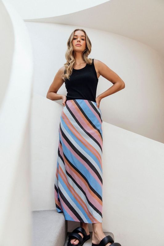 Gazelle Stripe Skirt - Multi Stripe