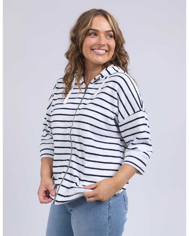 Beachy Hoodie Stripe / White