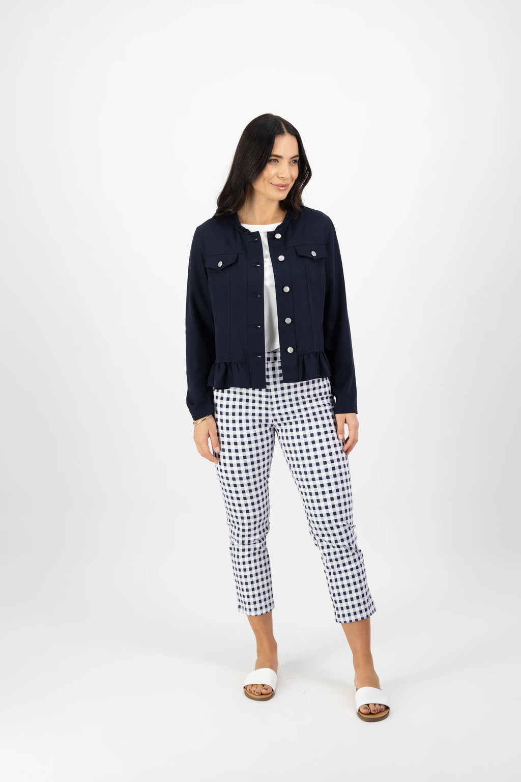 Jacket with Frill Hem - Ink
