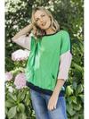 Mazie Colour Block Sweat - Greenbriar