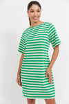 Limon Stripe TShirt Dress - Green
