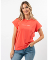 Cuff Sleeve Tee Shirt / Coral S+ G Logo