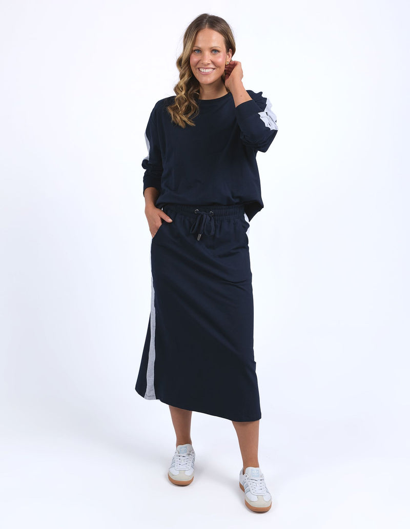 Sloane Fleece Skirt - Navy/Grey Marle