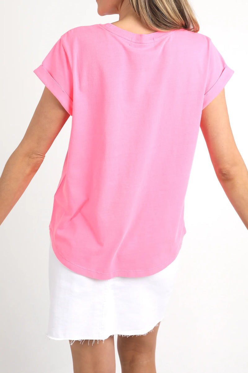 Signature Tee / Neon Rose