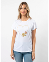 T-Shirt White Fiore with Gold Heart