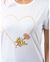 T-Shirt White Fiore with Gold Heart