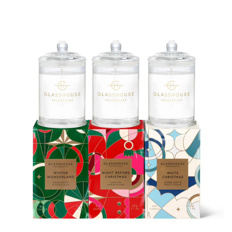 3 x 60g Candle Trio - Christmas - Winter Wonderland, Night Before Christmas, White Christmas