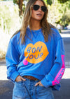 Bonjour Washed Blue Sweat - Royal Blue