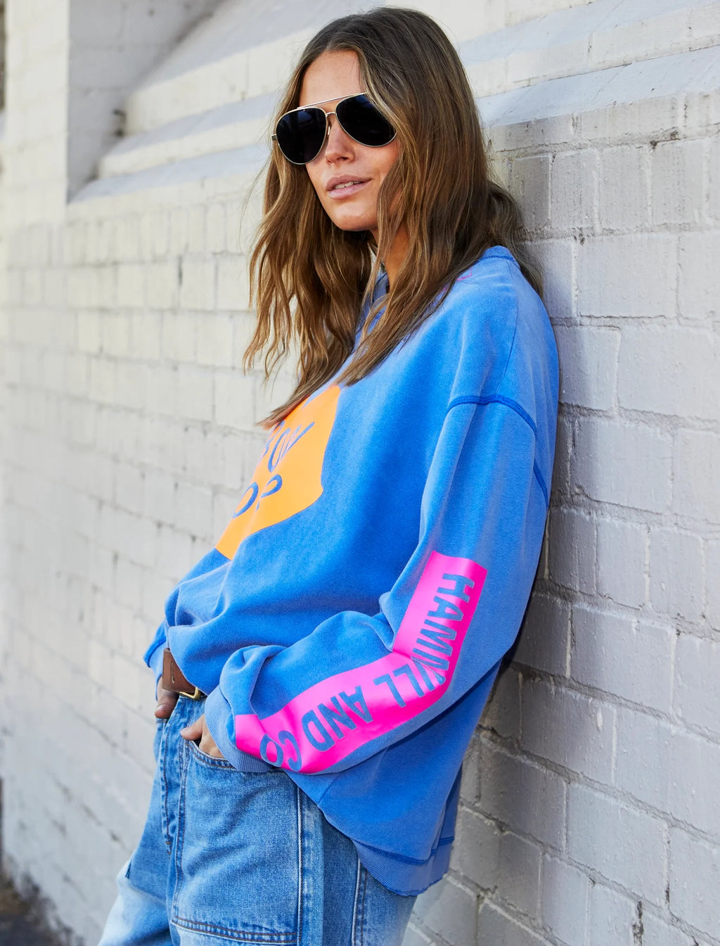 Bonjour Washed Blue Sweat - Royal Blue