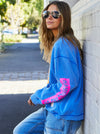 Bonjour Washed Blue Sweat - Royal Blue