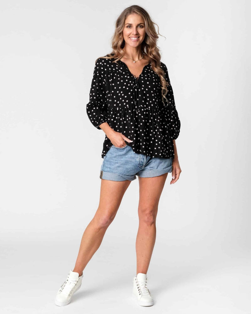 Adelaide Shirt – Black Latte Spots