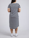 Maeve Midi Dress - Navy & White Stripe