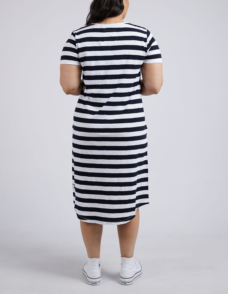 Maeve Midi Dress - Navy & White Stripe