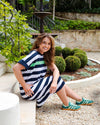 McKinley Dress - Navy with White Stripe