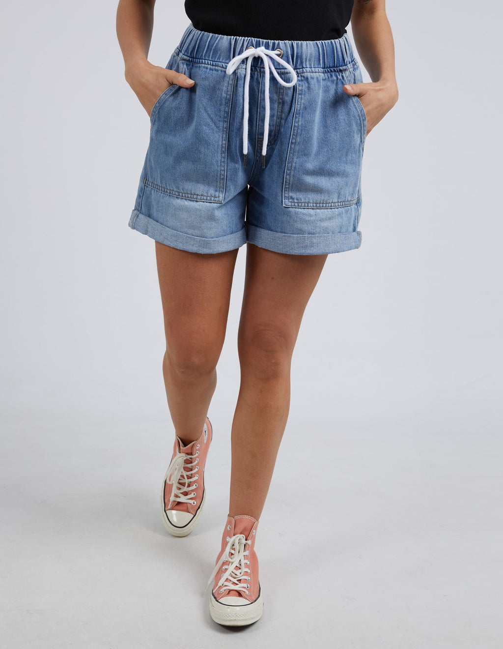 Emma Relaxed Denim Short - Mid Blue Wash