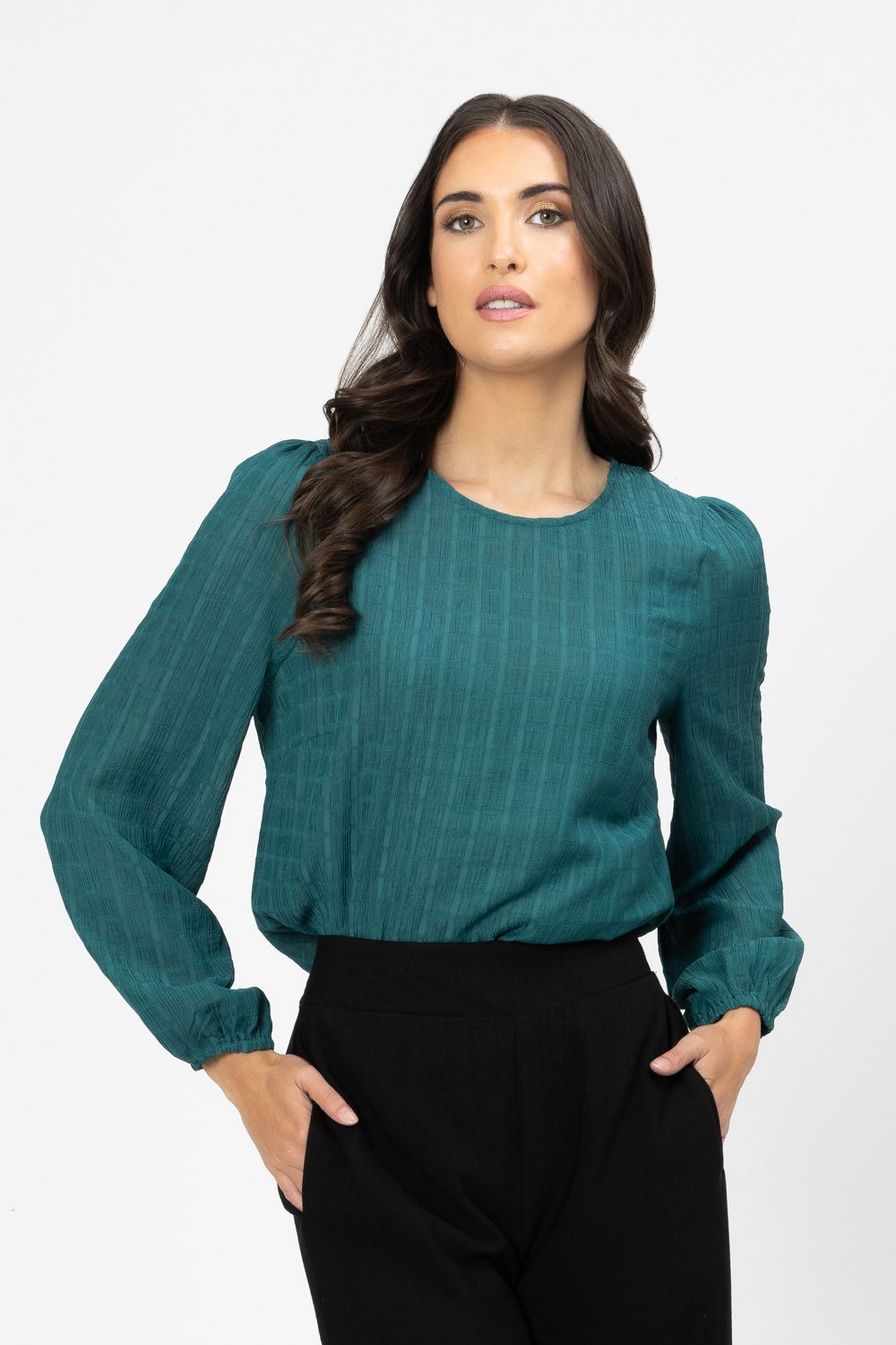 Gratitude Top - Peacock