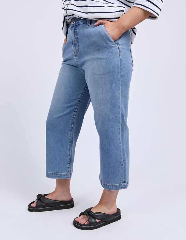 Sidney Cropped Wide Leg Jean - Light Blue Wash