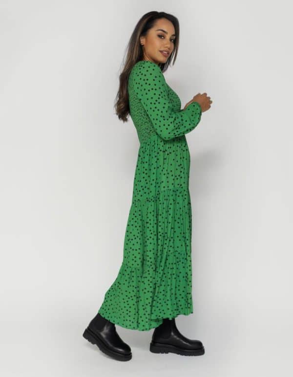 Claudia Dress - Green Spot