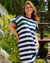 McKinley Dress - Navy with White Stripe