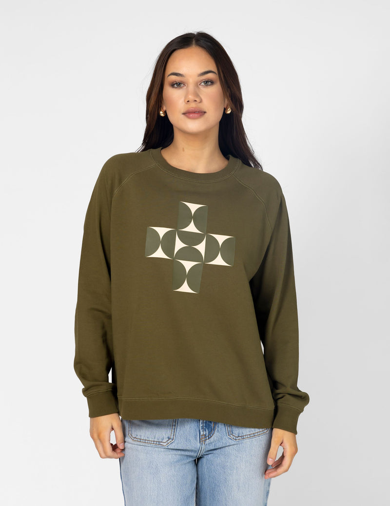 Classic Sweater - Olive Mosaic