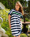 McKinley Dress - Navy with White Stripe