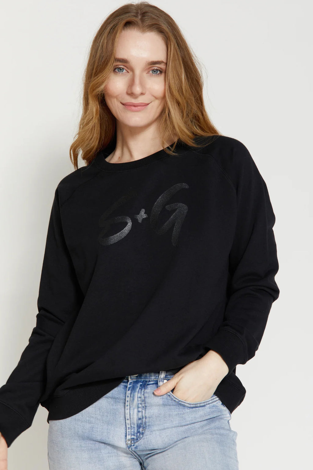 Black Sweater With Black Logo Glitter