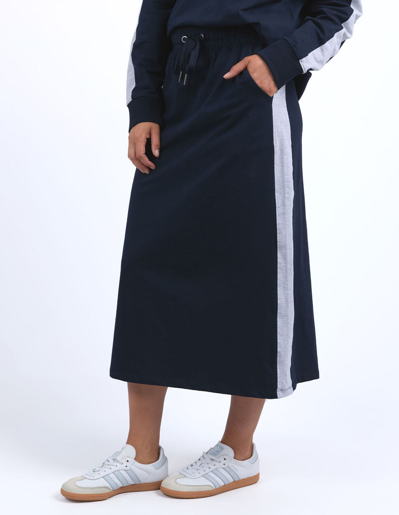 Sloane Fleece Skirt - Navy/Grey Marle