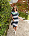 McKinley Dress - Navy with White Stripe