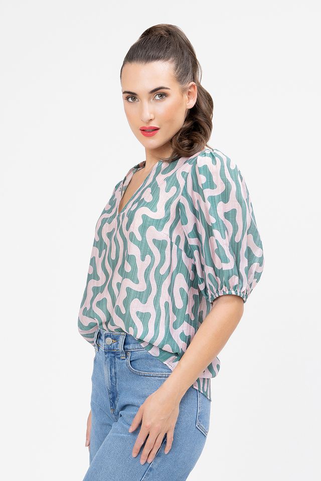 Vacation Top - Blush Swirl