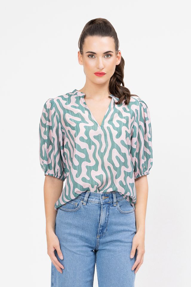 Vacation Top - Blush Swirl