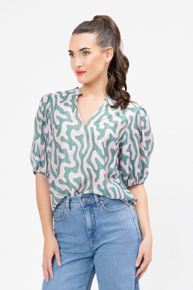 Vacation Top - Blush Swirl