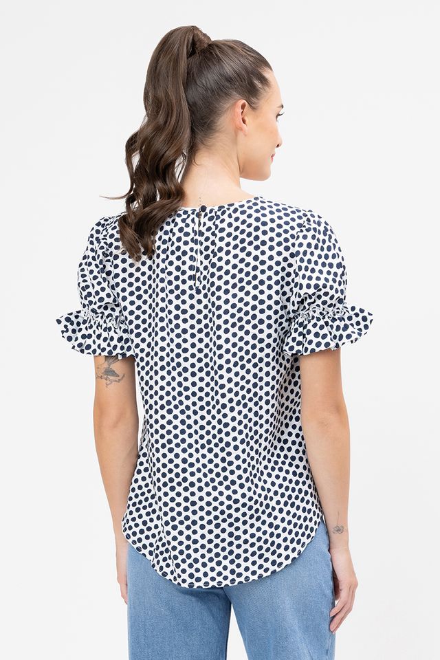 Vibrant Top - Bold Navy Spot