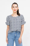 Vibrant Top - Bold Navy Spot