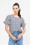 Vibrant Top - Bold Navy Spot