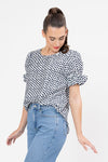 Vibrant Top - Bold Navy Spot