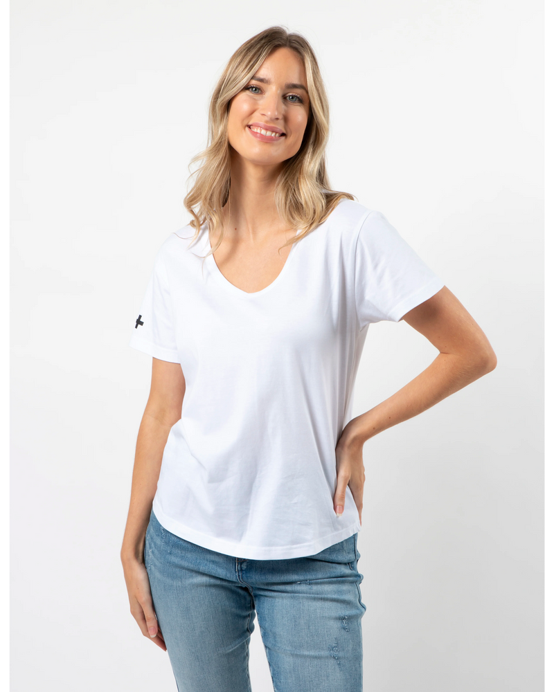 Villa Tee V-Neck - White