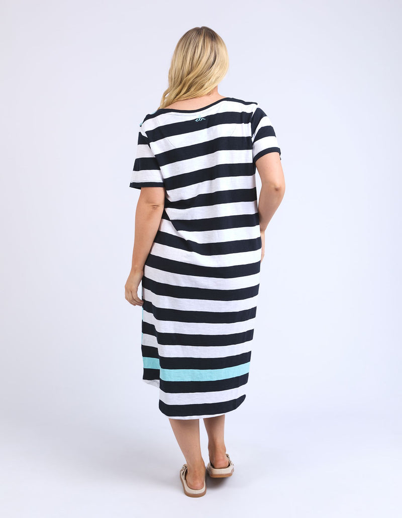 Mercury Stripe Dress - Tonic Blue & Navy Stripe