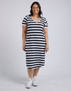 Maeve Midi Dress - Navy & White Stripe