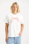 Chris Tee - White with Blossom Berry Bow