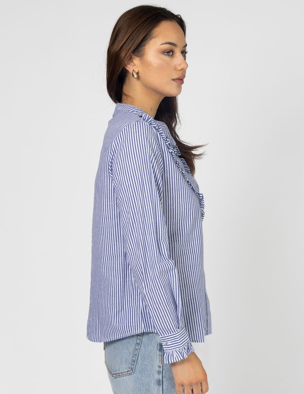 Cici Blouse - Navy Stripe