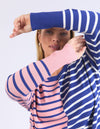 Louise Spliced Knit - Deep Blue/Pink Blush