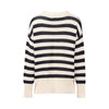 Round Neck Relaxed Jumper - Off White/Ink