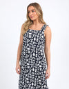 Etched Geo Dress - Navy