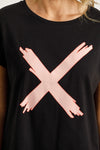 Jackie Tee - Black with Blossom Berry X