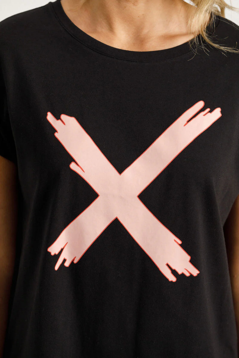 Jackie Tee - Black with Blossom Berry X