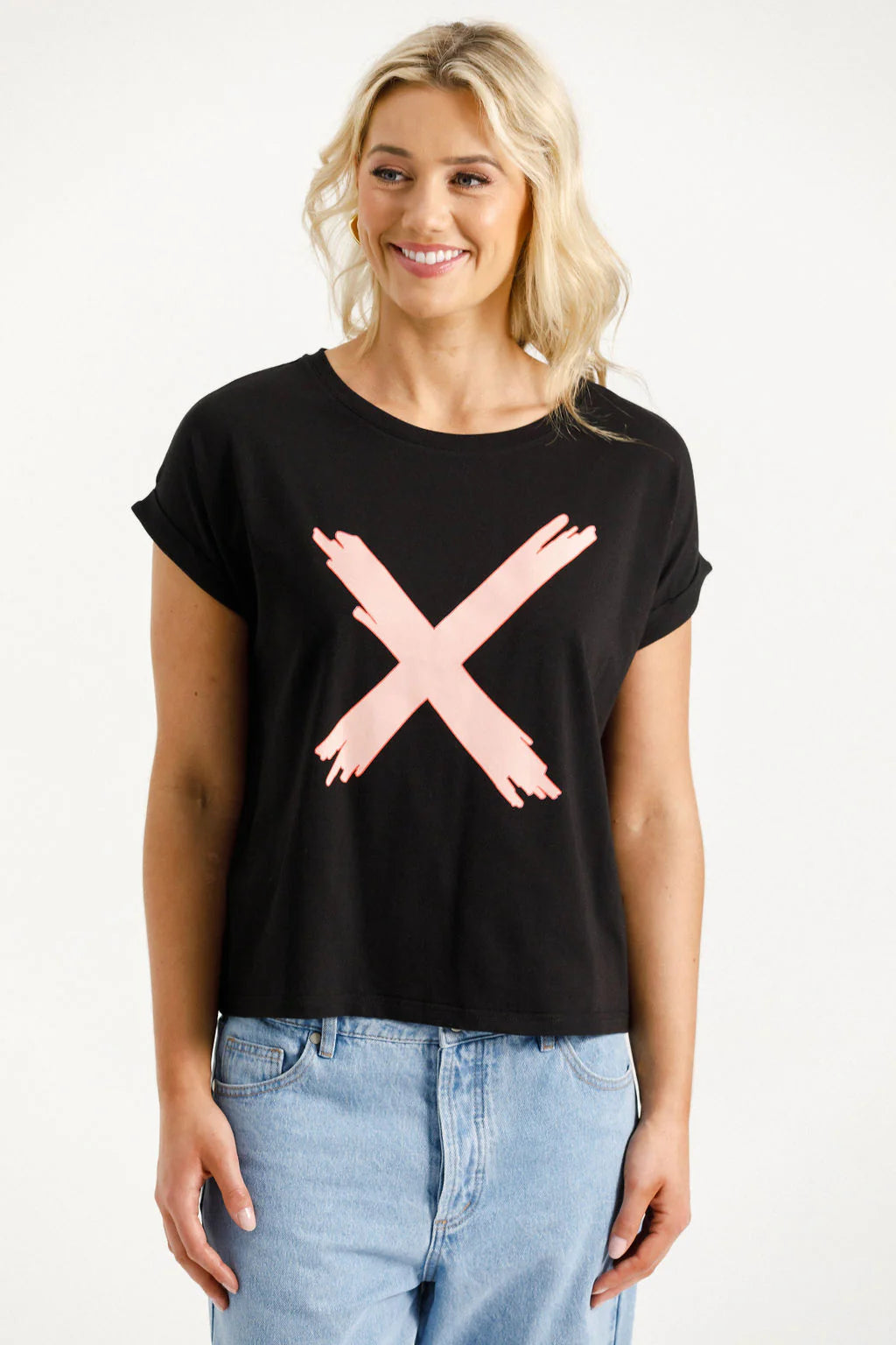 Jackie Tee - Black with Blossom Berry X